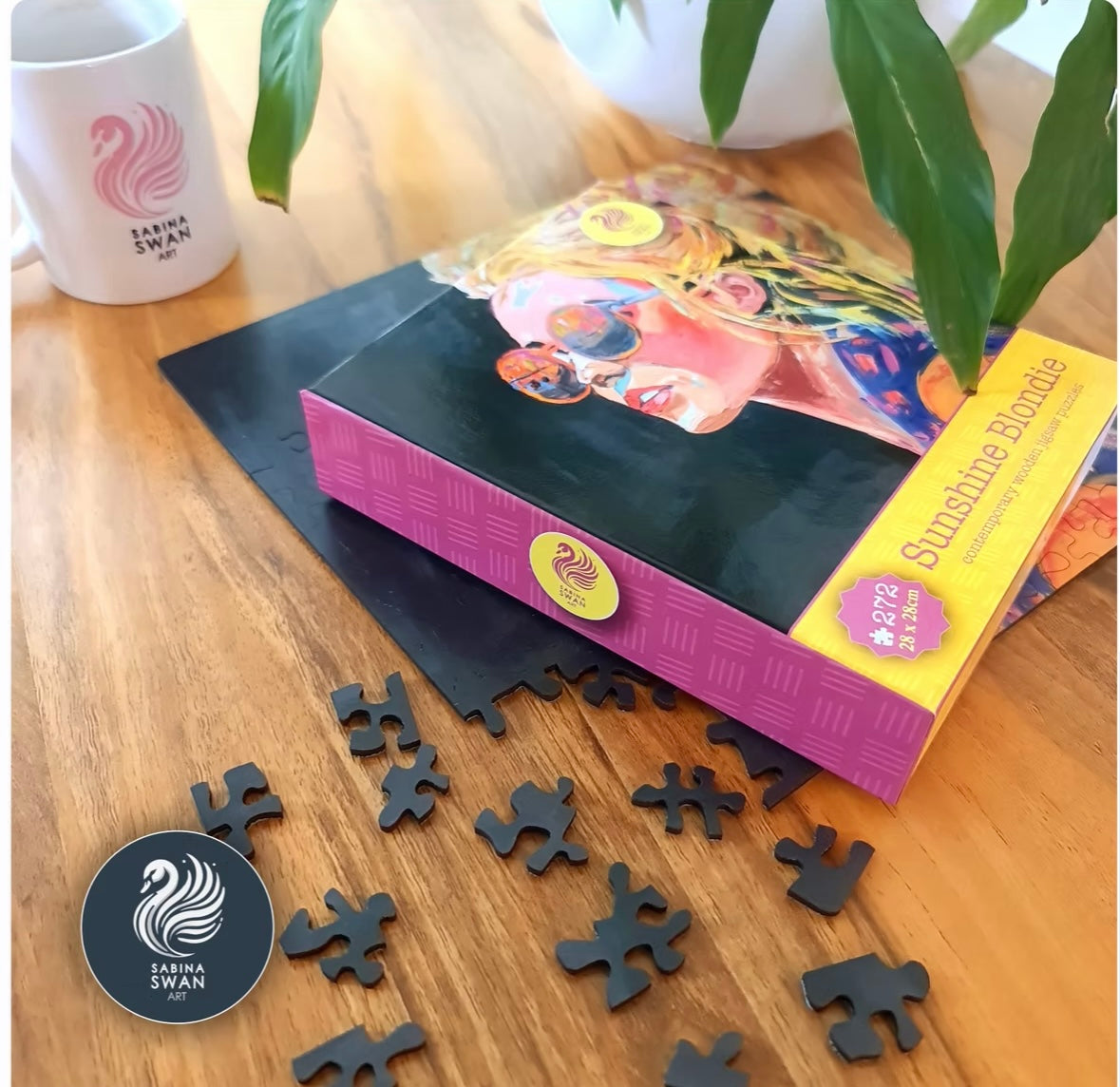 Art Wooden Puzzle for Adults Sabina Swan Art Original Jigsaw Blondie