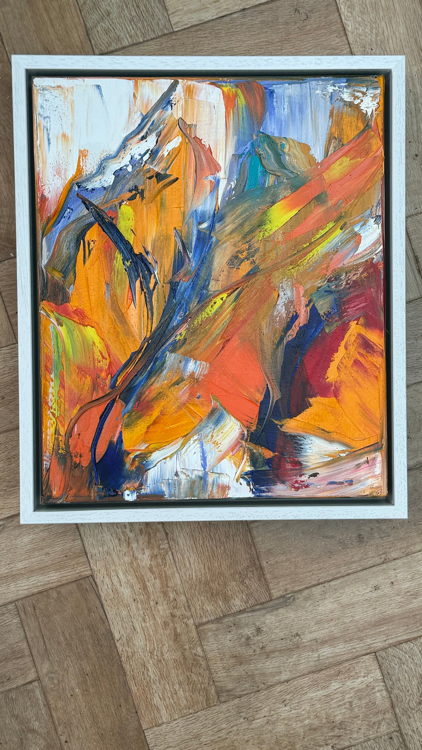 Framed Oka Contemporary Abstract Original Oil Painting serenade of seasons floral