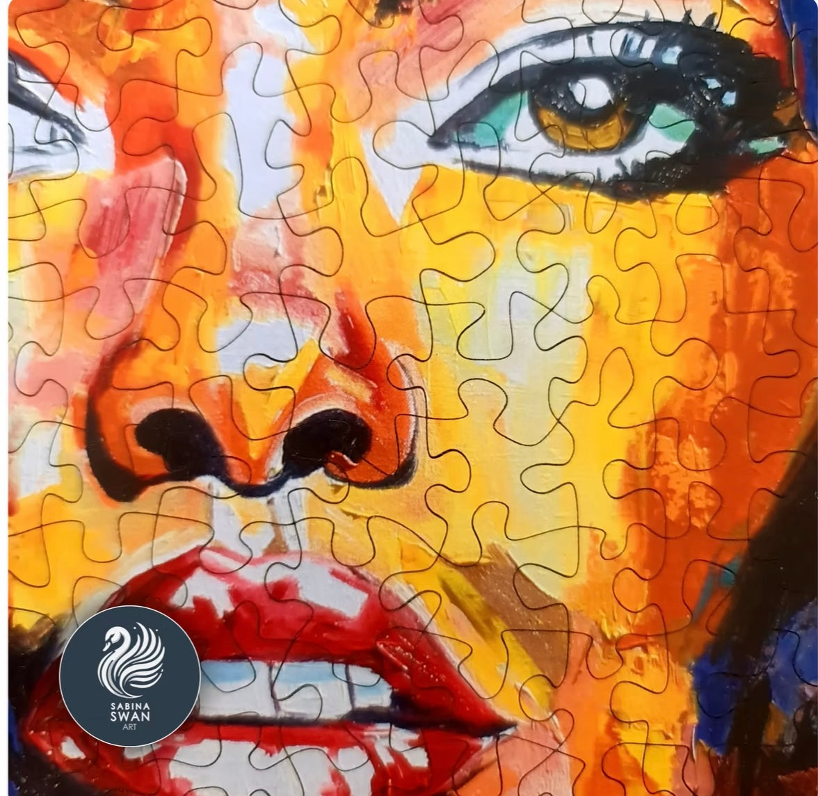 Art Wooden Puzzle for Adults Sabina Swan Art Original Jigsaw Hazel eyes
