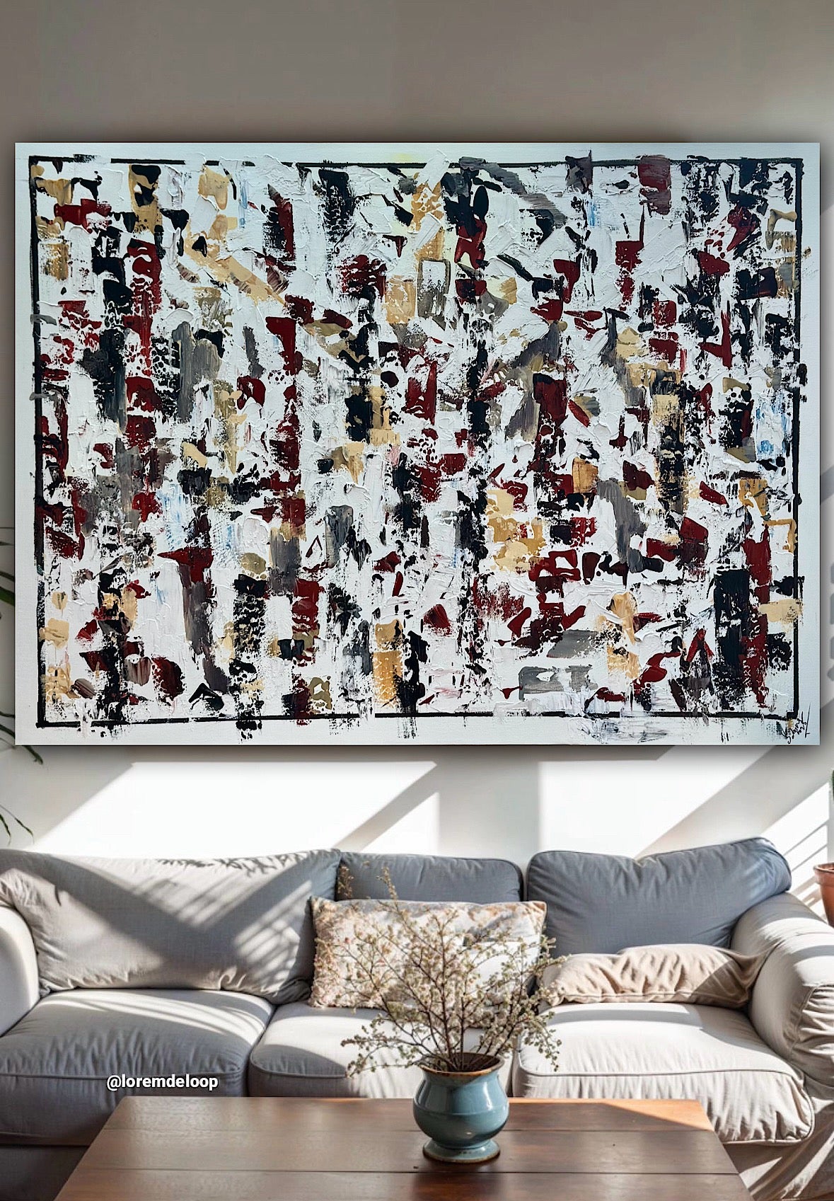 Large Abstract Original Oil Painting On 120x91cm canvas textured Veiled Wilderness