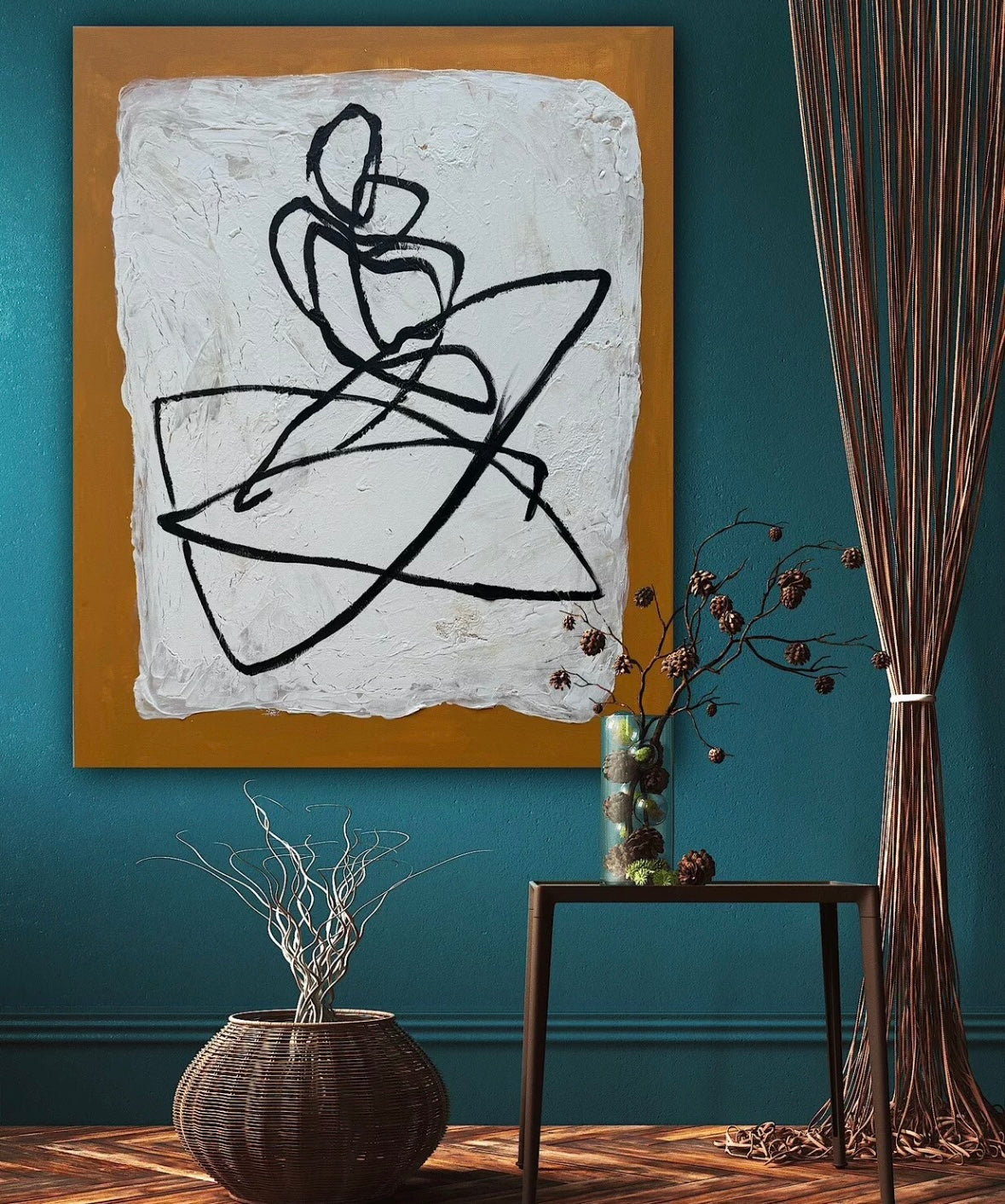 Oka Design Contemporary Abstract Original Oil Painting On 80 x 60cm Canvas Lovers nude