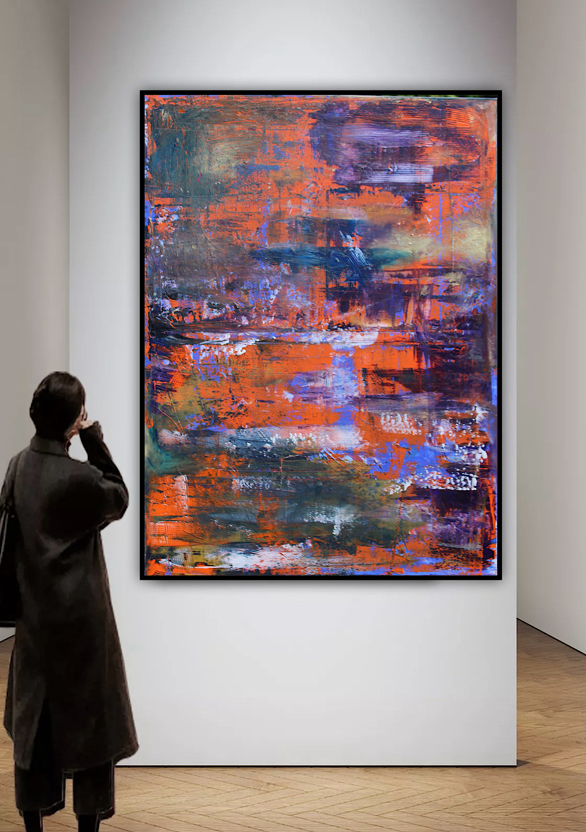 Large Abstract Original Oil Painting On 100x80cm canvas Oka Reflections