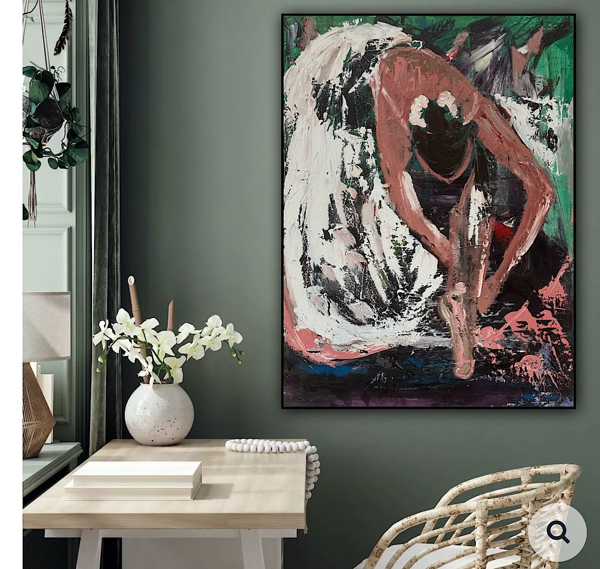 Richter original Abstract Oil Painting On 1.8cm Canvas 45x60cm Ballet Dancer