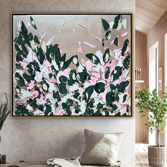 Framed Original Abstract contemporary Oil Painting On Canvas 45x40cm Eden Gardens II Oka