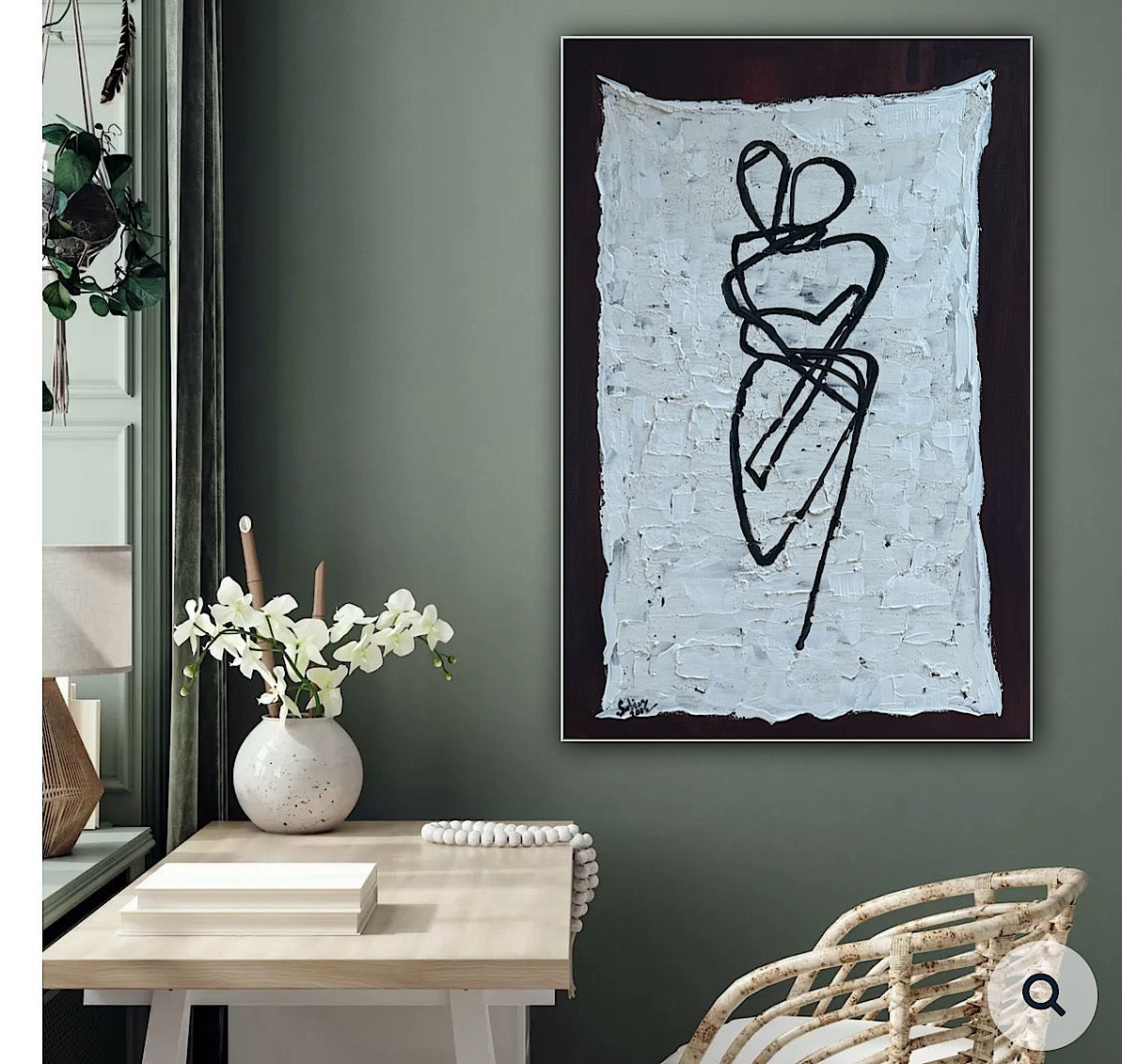 Oka Design Contemporary Abstract Original Oil Painting On 90 x 60cm Canvas Lovers nude on unber background