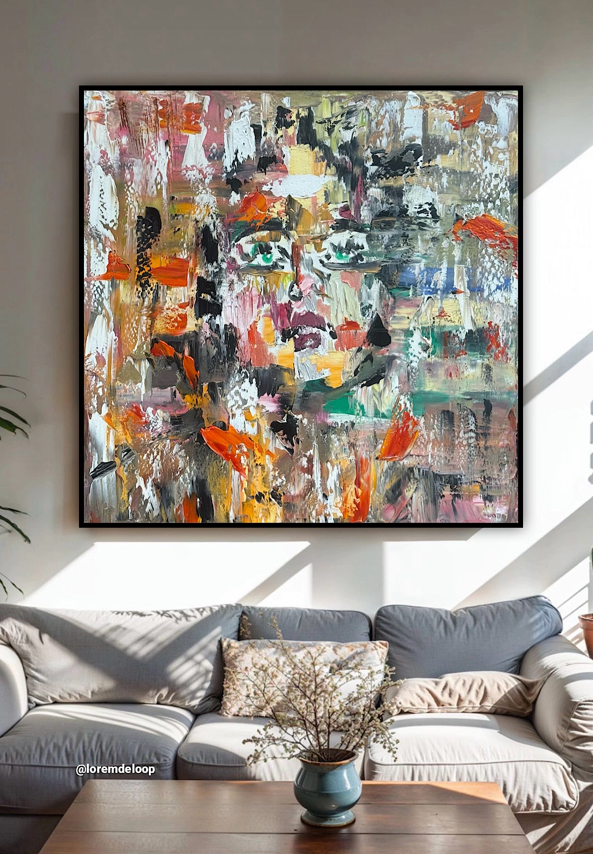 Oka Contemporary Abstract Original Oil Painting On Canvas 80x80cm Woman’s Dreams textured