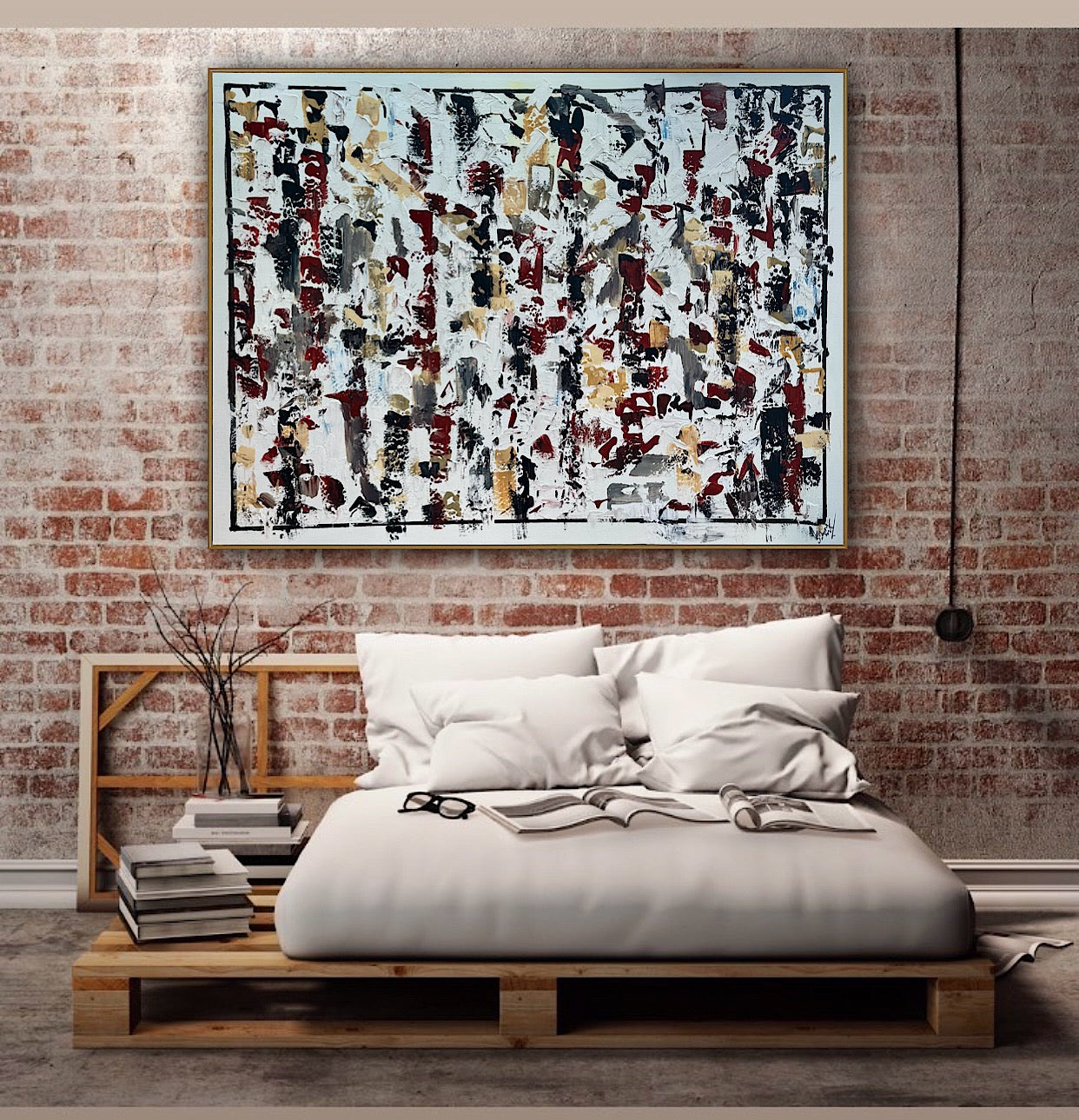 Large Abstract Original Oil Painting On 120x91cm canvas textured Veiled Wilderness
