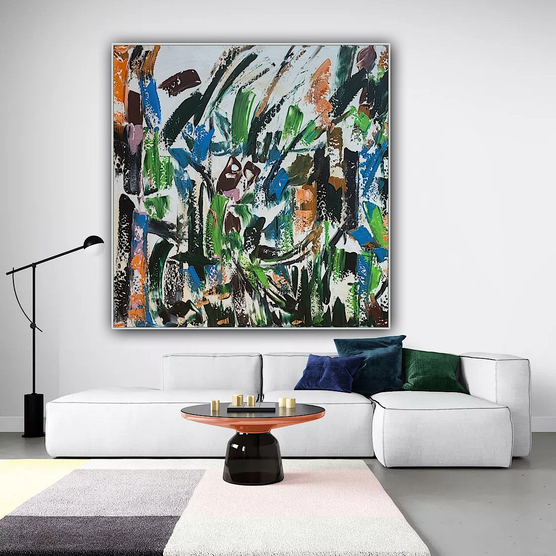 Oka Contemporary Abstract Original Oil Painting 80x80cm Whispers Of The Wind floral