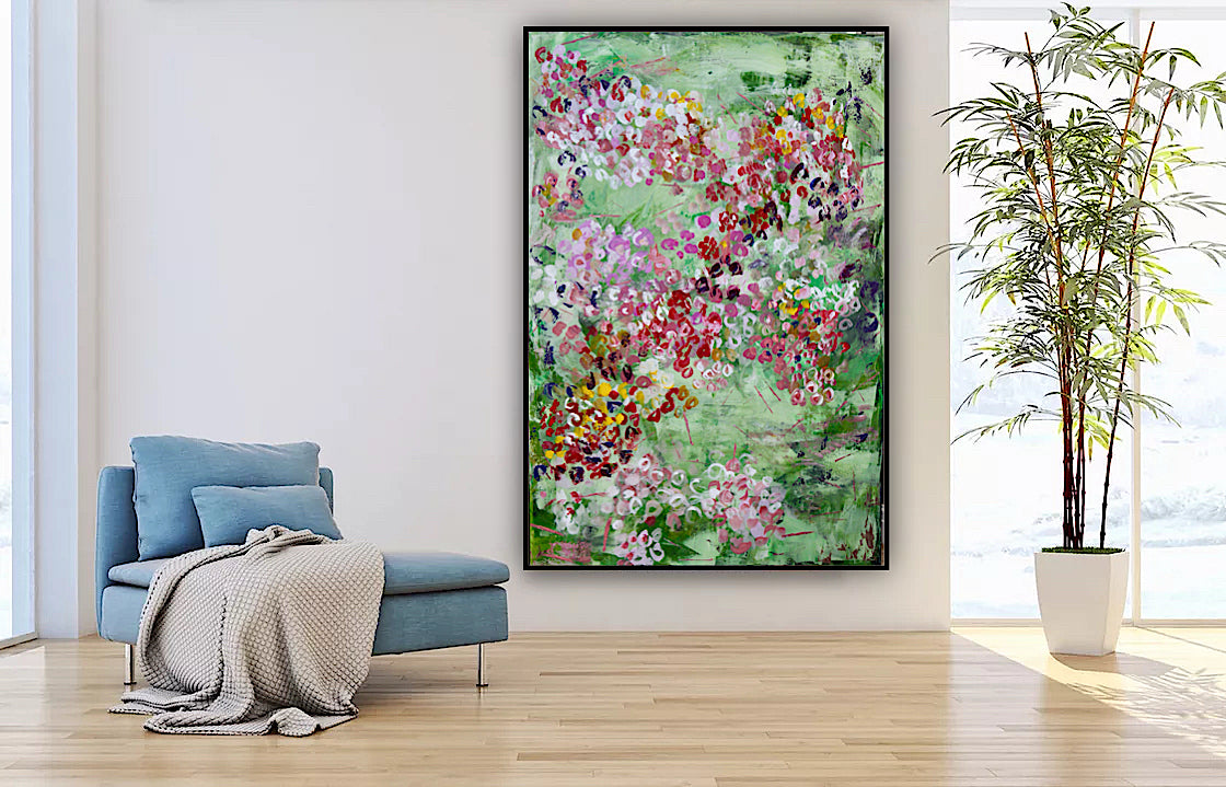 Original Abstract Oil Painting On Canvas 150cm x 100cm in the Language of Flowers Oka
