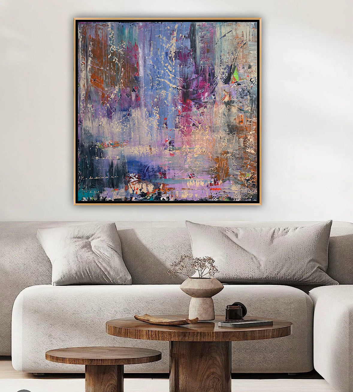 Contemporary Style Abstract Original Oil Painting on 90x90cm Canvas Palimpsest