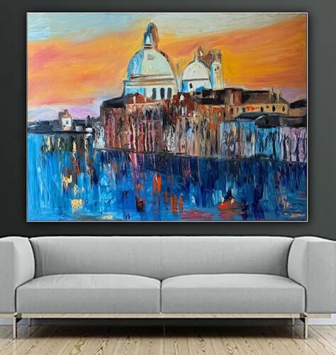 Kandinsky Original Abstract Oil Painting On Canvas 100 X 80cm Venice Landscape
