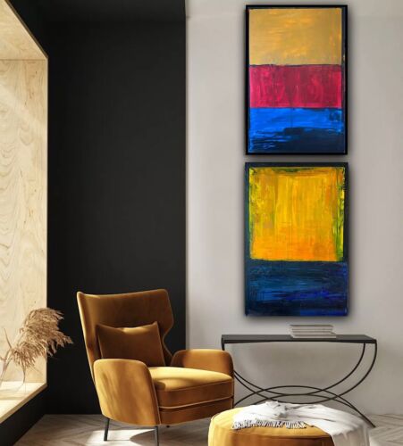 Rothko style Original Abstract Oil Painting On Canvas 76x52cm Seaside Colour II