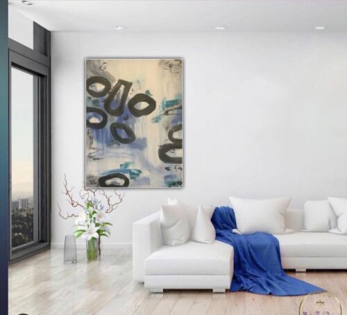 Large Original Bo Concept Style Oil Painting On Canvas Size 60X80 Cm Blue Shadow