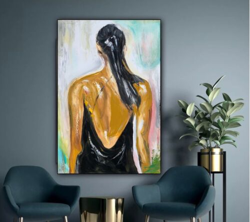 Richter Style Abstract Original Oil Painting On Canvas 50x76cm Horse racing day