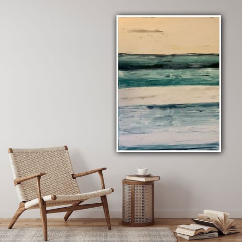 Richter Style Striped Sea Sky Original Oil Painting On Canvas 100x80cm LikE Oka