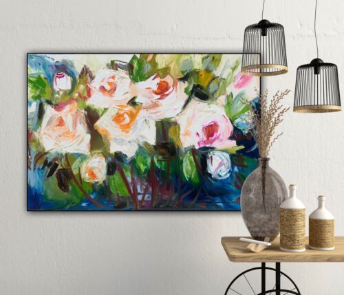 Vugar Mamedov study of Original Oil Painting On Canvas 76x50cm ‘White Roses’