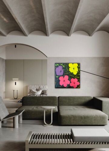Andy Warhol Style Abstract Oil Painting On Canvas 40cm X 40cm Large Pop Art study