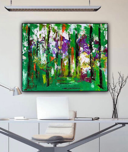 Richter StyLe Abstract original Oil Painting On Canvas 50 X40cm Forest Walk Oka
