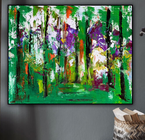 Richter StyLe Abstract original Oil Painting On Canvas 50 X40cm Forest Walk Oka