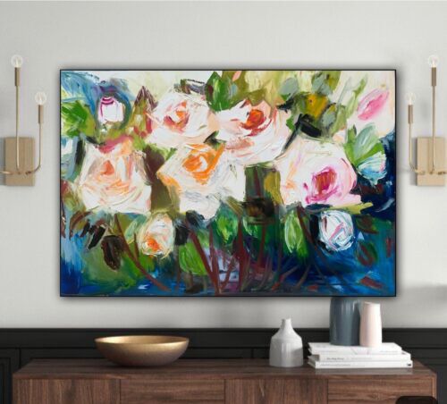 Vugar Mamedov study of Original Oil Painting On Canvas 76x50cm ‘White Roses’