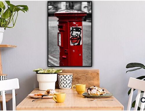 Large Abstract limited print On 81 x 55cm canvas Graffiti Post Box Free postage