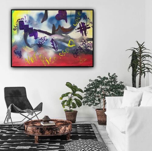 Graffiti art abstract original Oil Painting On 16mm Canvas 50cm X 70cm ‘Woman’