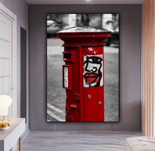 Large Abstract limited print On 81 x 55cm canvas Graffiti Post Box Free postage