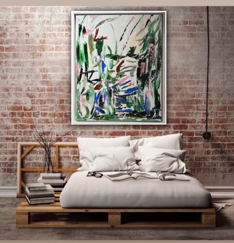 Framed Oka Contemporary Abstract Original Oil Painting Whispers Of The Wind II floral