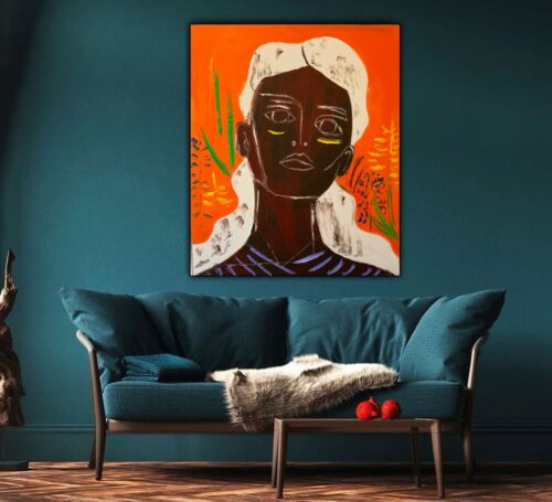Gauguin Famous Abstract Oil Painting On 1.8cm Canvas 50x60cm African Woman Art portrait