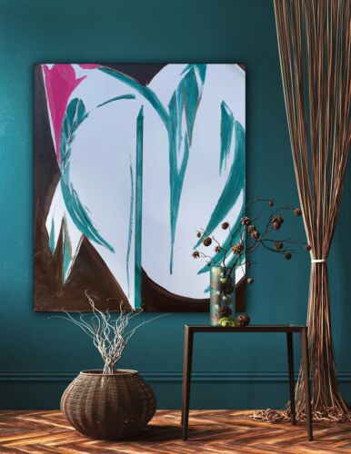 Lee Krasner Abstract Original Large Oil Painting On Canvas 70x60cm Rising Green study