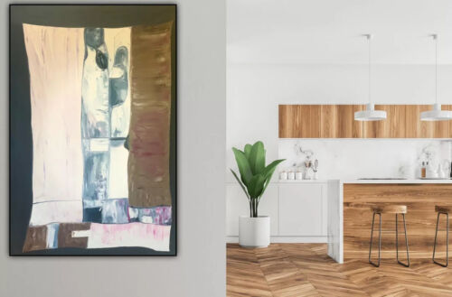 Original Abstract Oil Painting On Canvas, Size 60X90cm In Oka Magazine Richter