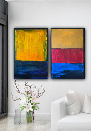 Rothko style Original Abstract Oil Painting On Canvas 76x52cm Seaside Colour II