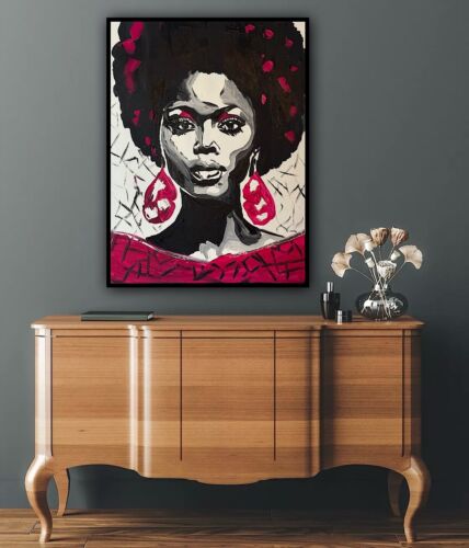 Oka Contemporary Abstract Original Oil Painting 60x45cm Shades Of Grace Woman portrait