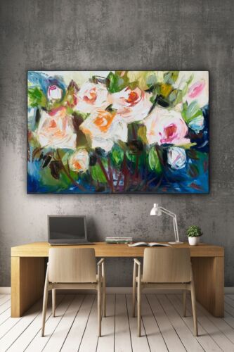 Vugar Mamedov study of Original Oil Painting On Canvas 76x50cm ‘White Roses’