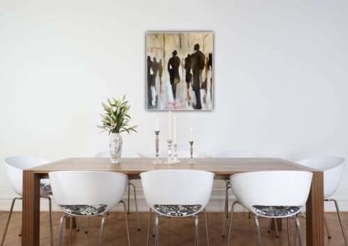 Richter StyLe Abstract Large Oil Painting On Canvas 50 X 40cm Cityscape Walk