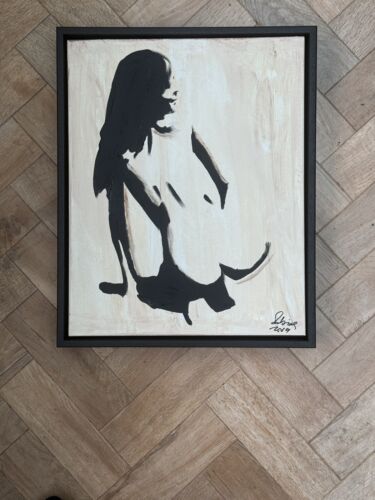Framed Original Contemporary Abstract Oil Painting On Canvas 48x38cm Nude Oka