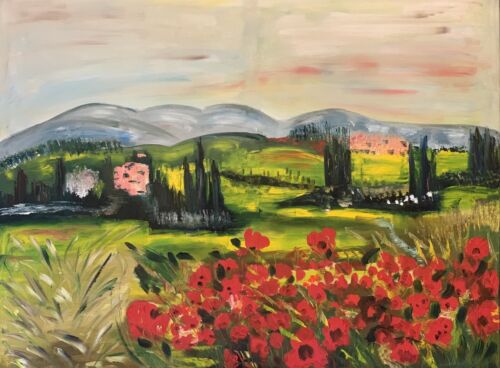 Richter StyLe Abstract Original Oil Painting On Canvas 102x70cm Tuscany Fields