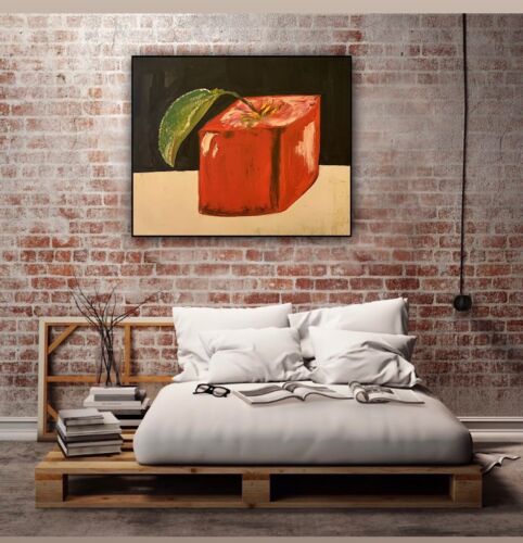 Original Large Oil Painting On 1.5mm Canvas , 50cm X60cm Abstract ‘Flower’ Ready