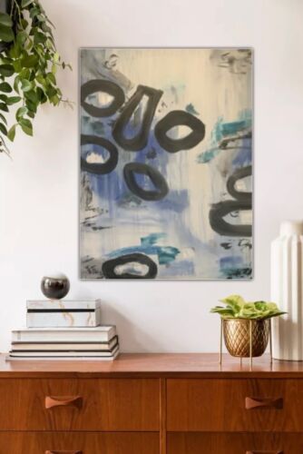 Large Original Bo Concept Style Oil Painting On Canvas Size 60X80 Cm Blue Shadow