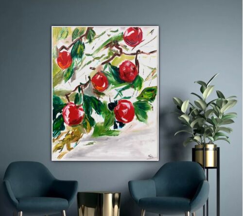Richter Impressionist Style Original Oil Painting 76x60xm Apples In Bloom II Oka floral