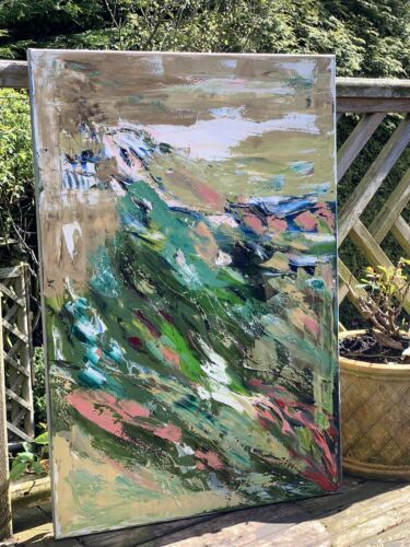 Kandinsky Style Original Abstract Oil Painting On Canvas 90x60cm Lake District