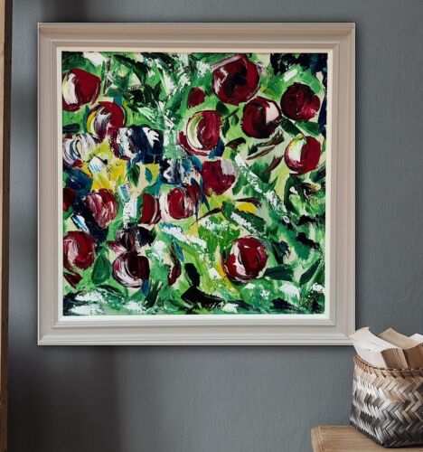 Framed Original Anstract Oil Painting On Canvas 71x71cm Apple Tree 2 Texture Oka