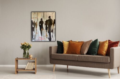 Richter StyLe Abstract Large Oil Painting On Canvas 50 X 40cm Cityscape Walk