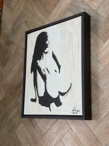 Framed Original Contemporary Abstract Oil Painting On Canvas 48x38cm Nude Oka