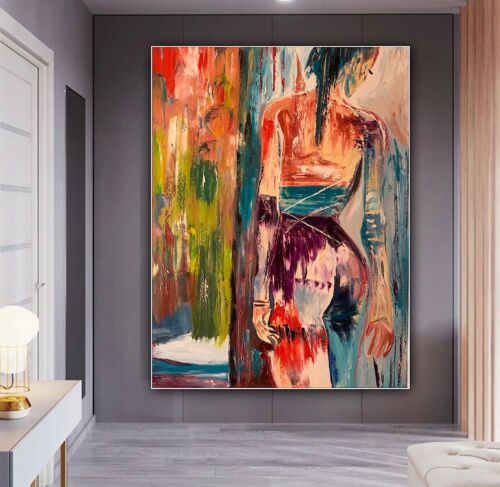 Richter Style Original Abstract Oil Painting On Canvas 100x80cm Morning Nude