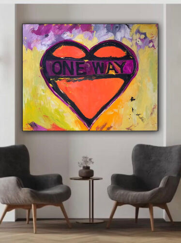 Large Abstract Original Oil Painting On 100x80cm canvas Picasso Road Valentine study