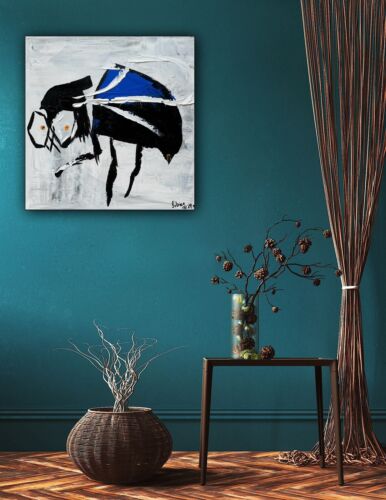 Contemporary Abstract Original Oil Painting On Canvas 40 X40cm La Mosca’ The Fly animal