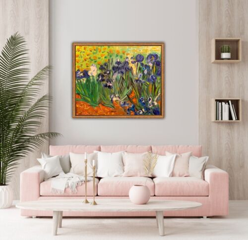 Van Gogh Impressionist Oil Painting On Linen Canvas 60x50cm ‘Field With Irises’ study