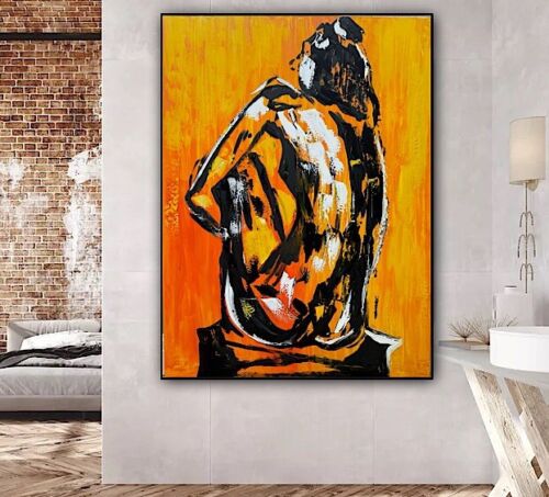 Large Abstract Original Oil Painting On 100x80cm canvas Thinking Of You Nude