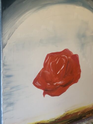 Salvador Dali Surrealist Large Oil Painting On Canvas 50X40cm Meditative Rose study